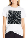 Metallic Bloom: Nature's Industrial Reflection Lightweight Cotton T-Shirt – Daily Comfort Graphic Shirt