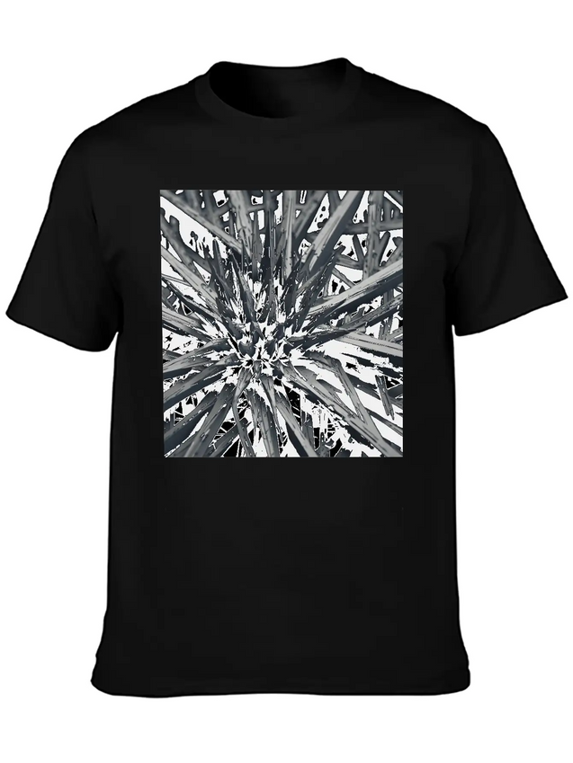 Metallic Bloom: Nature's Industrial Reflection Lightweight Cotton T-Shirt – Daily Comfort Graphic Shirt