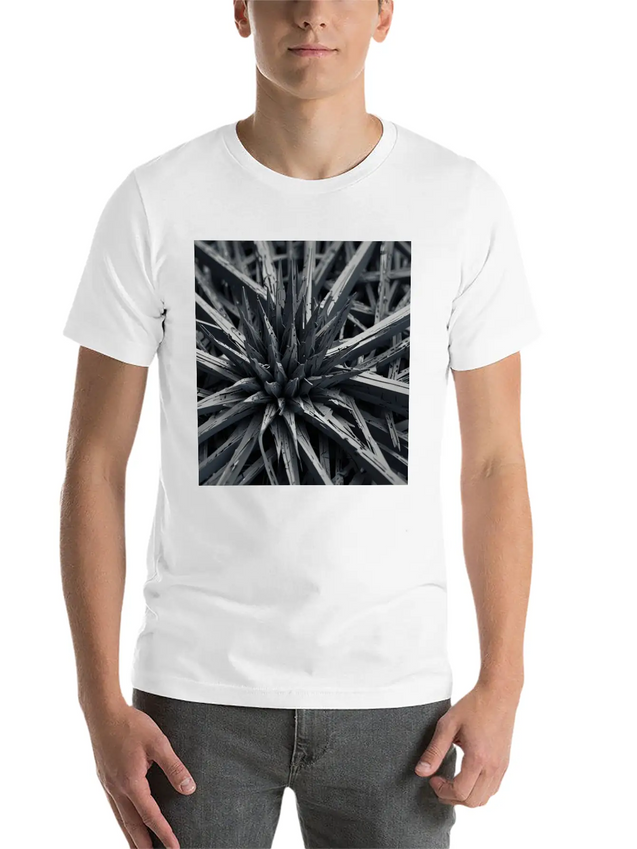 Metallic Bloom: Nature's Industrial Reflection Lightweight Cotton T-Shirt – Daily Comfort Graphic Shirt