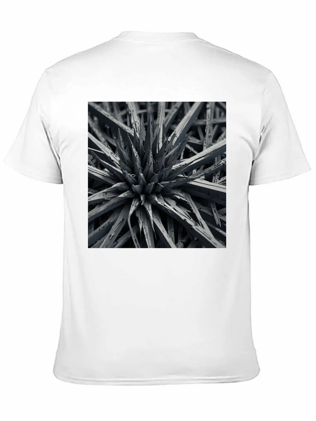 Metallic Bloom: Nature's Industrial Reflection Lightweight Cotton T-Shirt – Daily Comfort Graphic Shirt