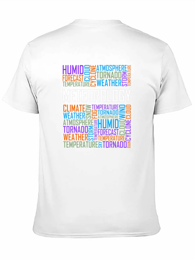 Meteorology Words Weather Forecast Meteorologist Lightweight Cotton T-Shirt – Daily Comfort Graphic Shirt