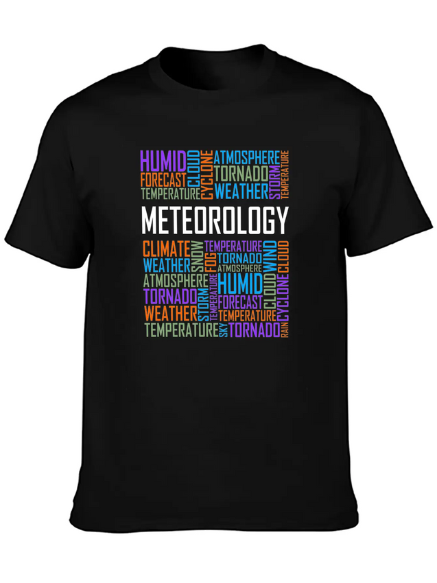 Meteorology Words Weather Forecast Meteorologist Lightweight Cotton T-Shirt – Daily Comfort Graphic Shirt