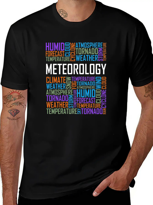 Meteorology Words Weather Forecast Meteorologist Lightweight Cotton T-Shirt – Daily Comfort Graphic Shirt