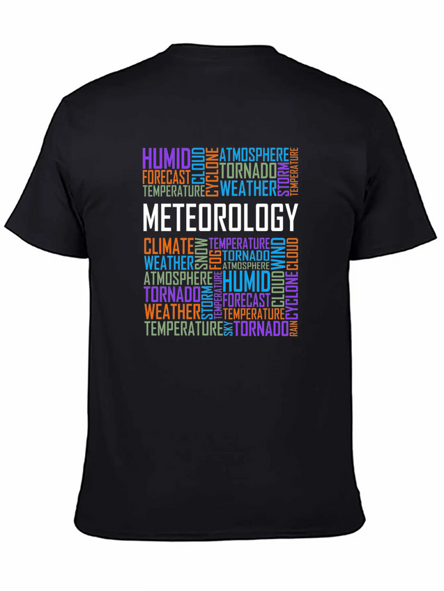 Meteorology Words Weather Forecast Meteorologist Lightweight Cotton T-Shirt – Daily Comfort Graphic Shirt