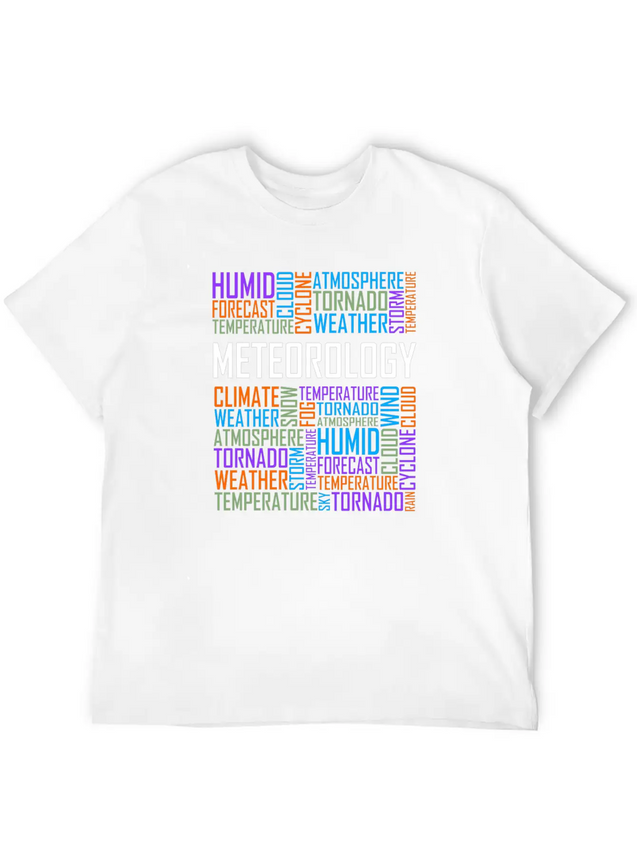 Meteorology Words Weather Forecast Meteorologist Lightweight Cotton T-Shirt – Daily Comfort Graphic Shirt