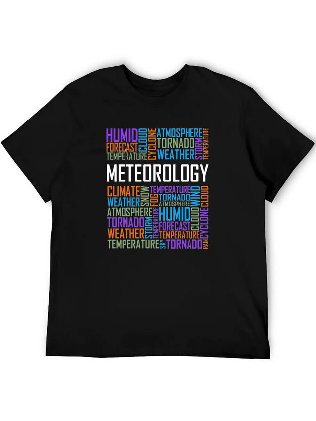 Meteorology Words Weather Forecast Meteorologist Lightweight Cotton T-Shirt – Daily Comfort Graphic Shirt