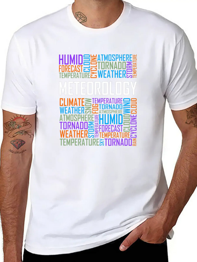 Meteorology Words Weather Forecast Meteorologist Lightweight Cotton T-Shirt – Daily Comfort Graphic Shirt