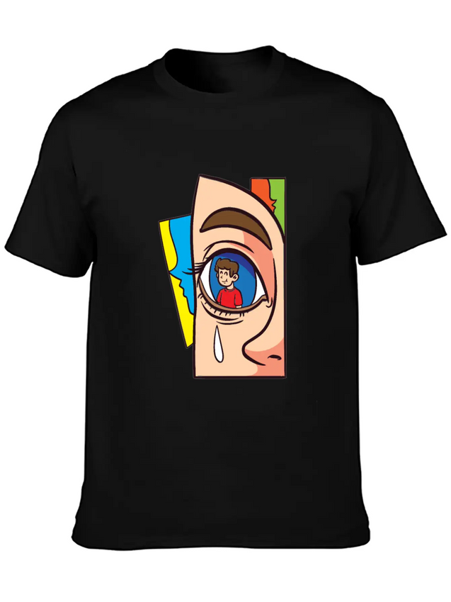 Miscellaneous Figurative Facade Lightweight Cotton T-Shirt – Daily Comfort Graphic Shirt