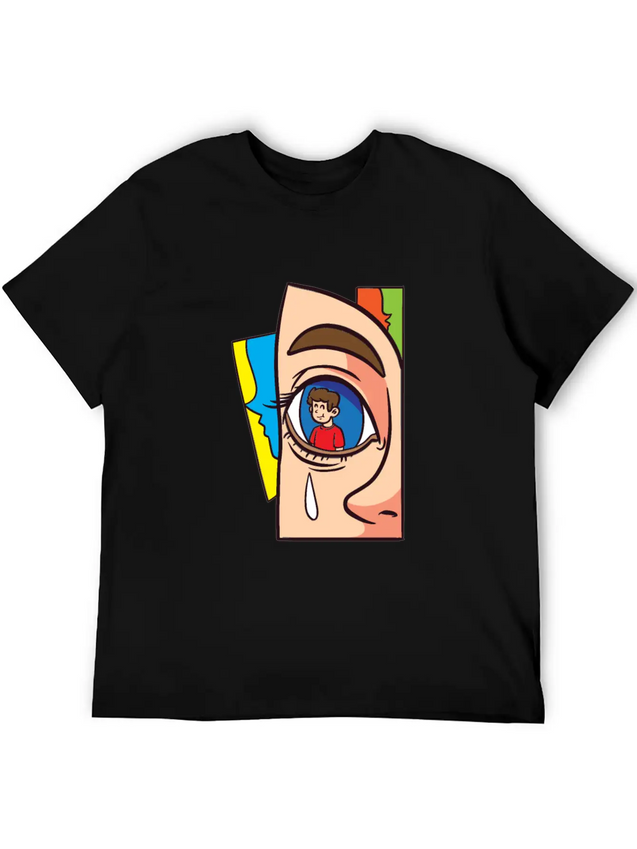 Miscellaneous Figurative Facade Lightweight Cotton T-Shirt – Daily Comfort Graphic Shirt