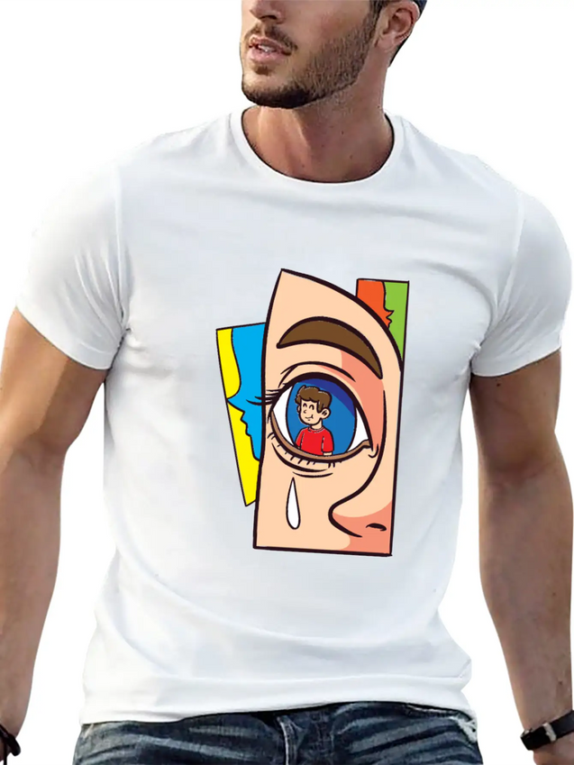 Miscellaneous Figurative Facade Lightweight Cotton T-Shirt – Daily Comfort Graphic Shirt