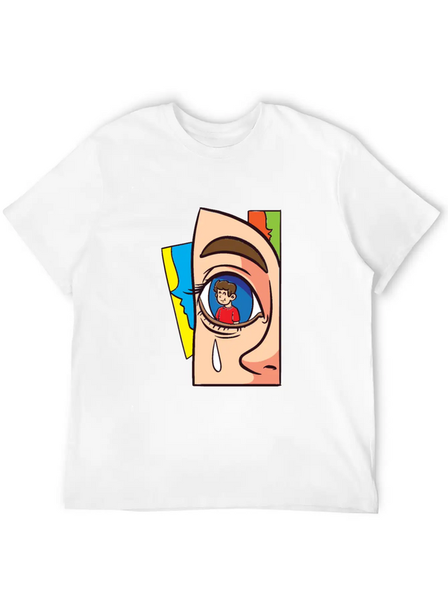 Miscellaneous Figurative Facade Lightweight Cotton T-Shirt – Daily Comfort Graphic Shirt