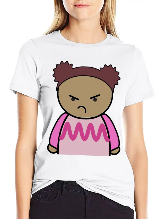 Mix And Match Character Lily Unhappy Front Lightweight Cotton T-Shirt – Daily Comfort Graphic Shirt