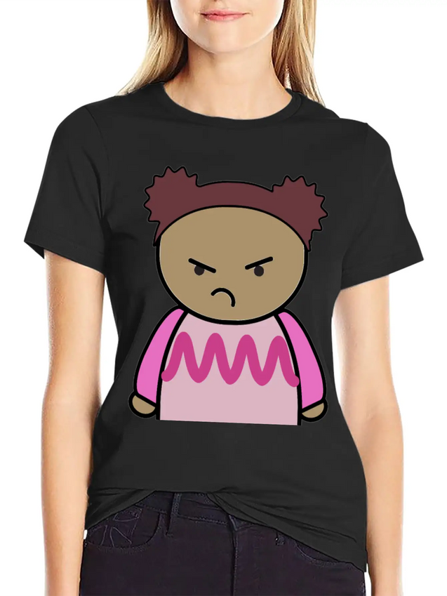 Mix And Match Character Lily Unhappy Front Lightweight Cotton T-Shirt – Daily Comfort Graphic Shirt