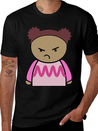 Mix And Match Character Lily Unhappy Front Lightweight Cotton T-Shirt – Daily Comfort Graphic Shirt