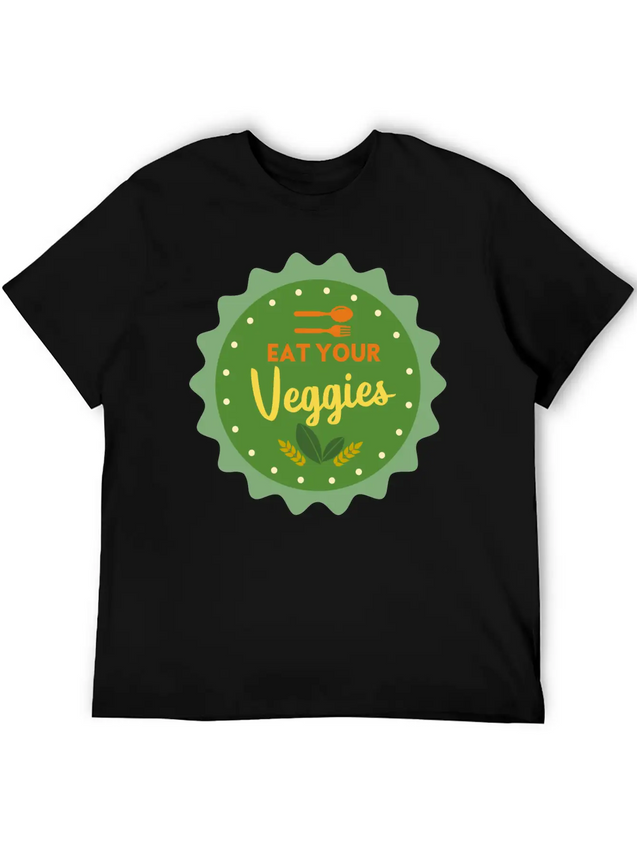 MJR 10 B Eatveggie Lightweight Cotton T-Shirt – Daily Comfort Graphic Shirt