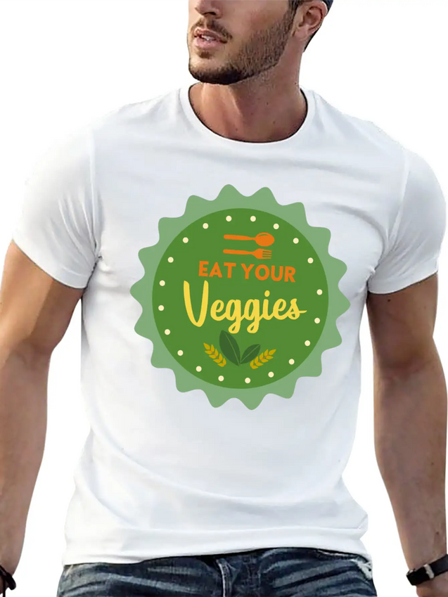 MJR 10 B Eatveggie Lightweight Cotton T-Shirt – Daily Comfort Graphic Shirt