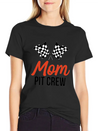 Mom Pit Crew Funny Hosting Car Race Birthday Party Lightweight Cotton T-Shirt – Daily Comfort Graphic Shirt