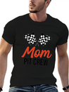 Mom Pit Crew Funny Hosting Car Race Birthday Party Lightweight Cotton T-Shirt – Daily Comfort Graphic Shirt