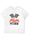 Mom Pit Crew Funny Hosting Car Race Birthday Party Lightweight Cotton T-Shirt – Daily Comfort Graphic Shirt