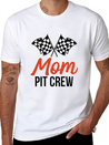 Mom Pit Crew Funny Hosting Car Race Birthday Party Lightweight Cotton T-Shirt – Daily Comfort Graphic Shirt