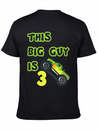 Monster Truck Birthday 3 Year Old Gift Lightweight Cotton T-Shirt – Daily Comfort Graphic Shirt