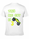 Monster Truck Birthday 3 Year Old Gift Lightweight Cotton T-Shirt – Daily Comfort Graphic Shirt
