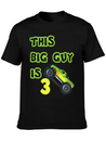 Monster Truck Birthday 3 Year Old Gift Lightweight Cotton T-Shirt – Daily Comfort Graphic Shirt