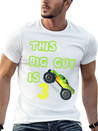 Monster Truck Birthday 3 Year Old Gift Lightweight Cotton T-Shirt – Daily Comfort Graphic Shirt