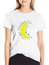 Moon Flowers Infinite Night Sky Lightweight Cotton T-Shirt – Daily Comfort Graphic Shirt