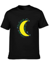 Moon Flowers Infinite Night Sky Lightweight Cotton T-Shirt – Daily Comfort Graphic Shirt
