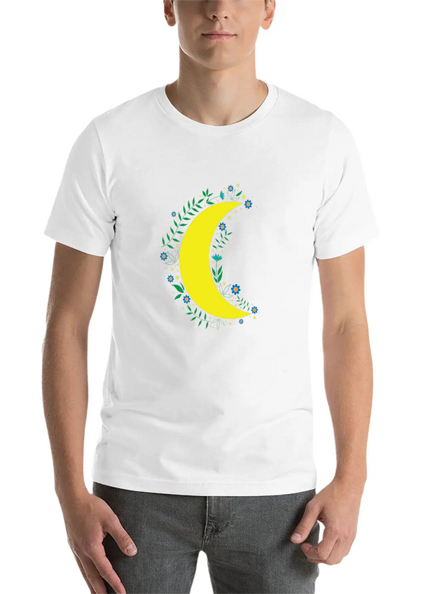 Moon Flowers Infinite Night Sky Lightweight Cotton T-Shirt – Daily Comfort Graphic Shirt