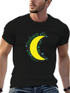 Moon Flowers Infinite Night Sky Lightweight Cotton T-Shirt – Daily Comfort Graphic Shirt