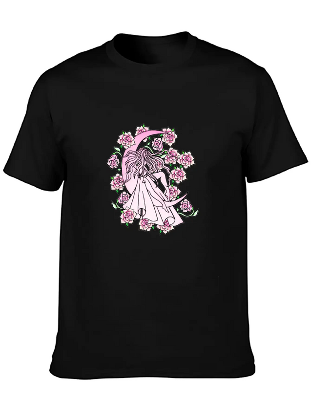 Moon Goddess Lightweight Cotton T-Shirt – Daily Comfort Graphic Shirt