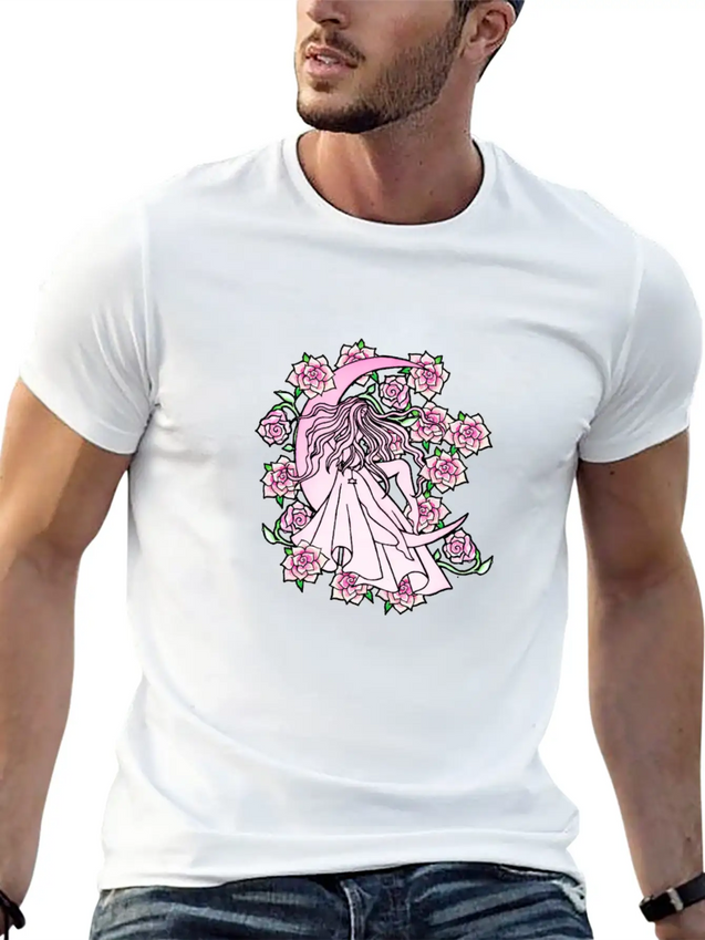 Moon Goddess Lightweight Cotton T-Shirt – Daily Comfort Graphic Shirt