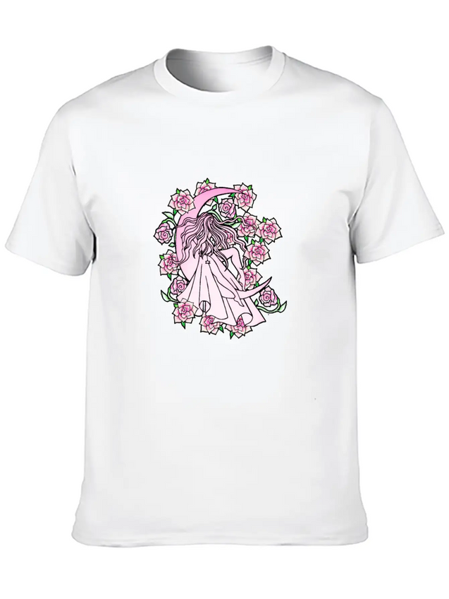 Moon Goddess Lightweight Cotton T-Shirt – Daily Comfort Graphic Shirt