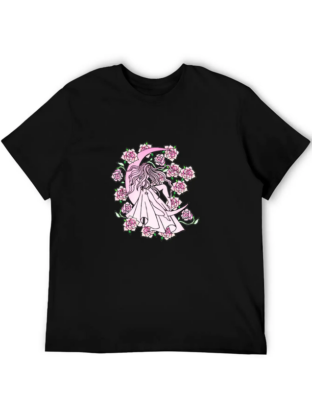 Moon Goddess Lightweight Cotton T-Shirt – Daily Comfort Graphic Shirt