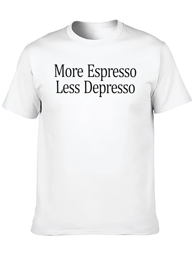 More Espresso - Less Depresso - Lightweight Cotton T-Shirt – Daily Comfort Graphic Shirt