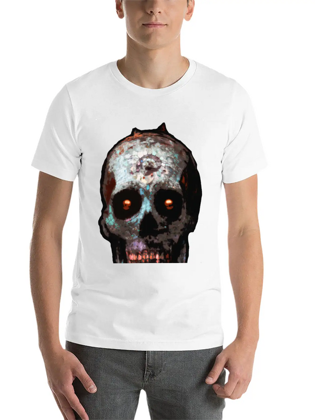 Mosaic Skull Lightweight Cotton T-Shirt – Daily Comfort Graphic Shirt
