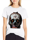 Mosaic Skull Lightweight Cotton T-Shirt – Daily Comfort Graphic Shirt