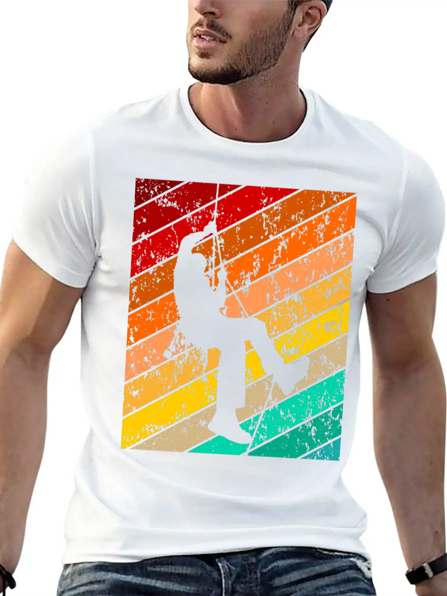 Mountains Mountaineer Rock Climber Climbing Lightweight Cotton T-Shirt – Daily Comfort Graphic Shirt
