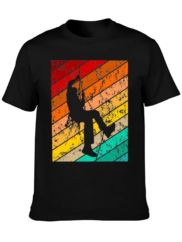 Mountains Mountaineer Rock Climber Climbing Lightweight Cotton T-Shirt – Daily Comfort Graphic Shirt