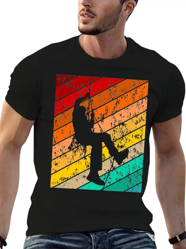 Mountains Mountaineer Rock Climber Climbing Lightweight Cotton T-Shirt – Daily Comfort Graphic Shirt