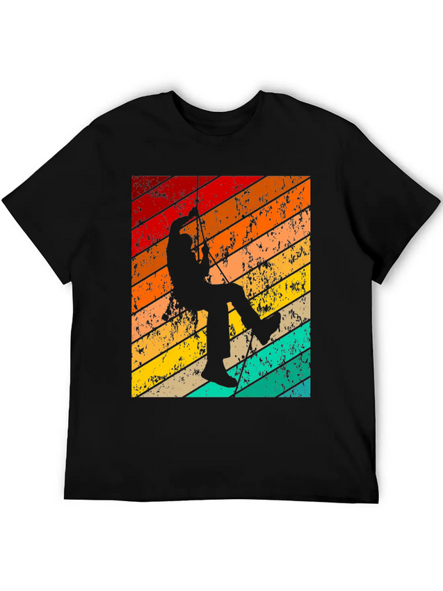 Mountains Mountaineer Rock Climber Climbing Lightweight Cotton T-Shirt – Daily Comfort Graphic Shirt