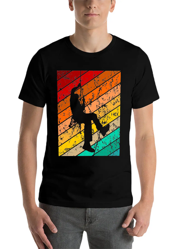 Mountains Mountaineer Rock Climber Climbing Lightweight Cotton T-Shirt – Daily Comfort Graphic Shirt