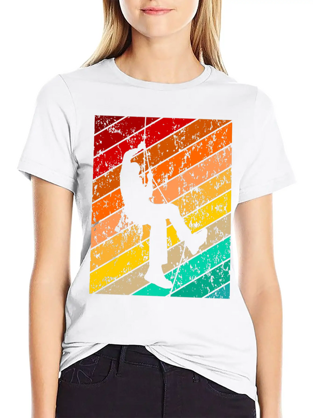 Mountains Mountaineer Rock Climber Climbing Lightweight Cotton T-Shirt – Daily Comfort Graphic Shirt