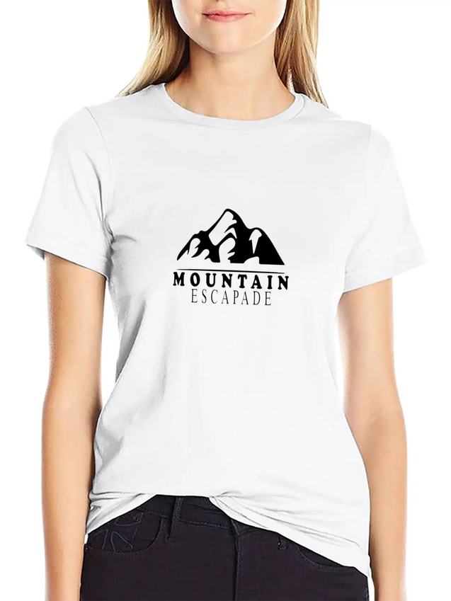 Mountains, Snow And Adventures Lightweight Cotton T-Shirt – Daily Comfort Graphic Shirt