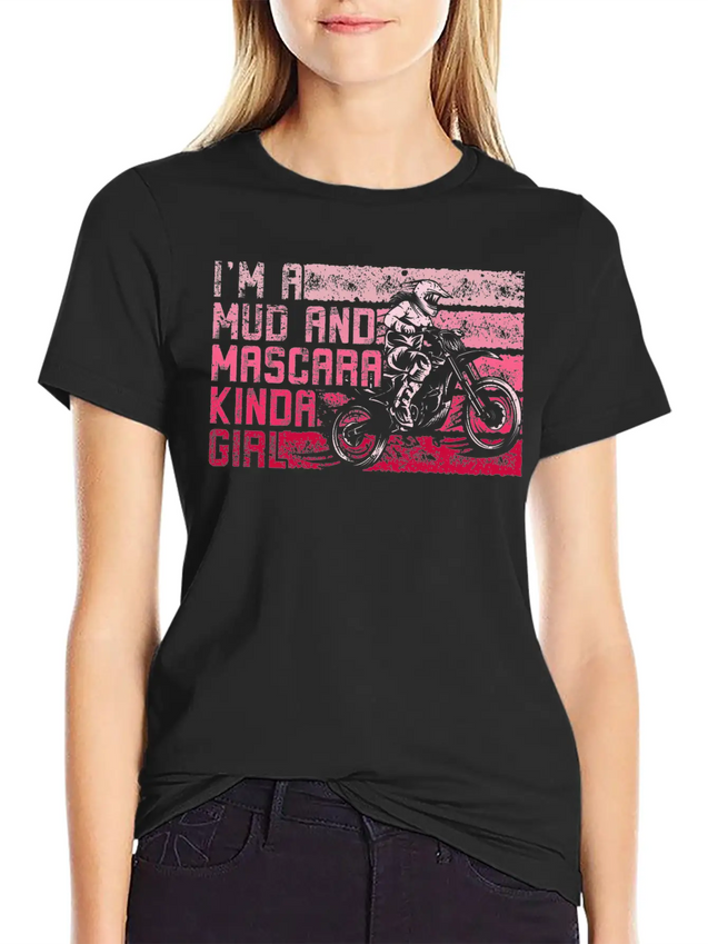 Muddy Dirty Girl Mud Love Gifts Mud And Mascara Lightweight Cotton T-Shirt – Daily Comfort Graphic Shirt