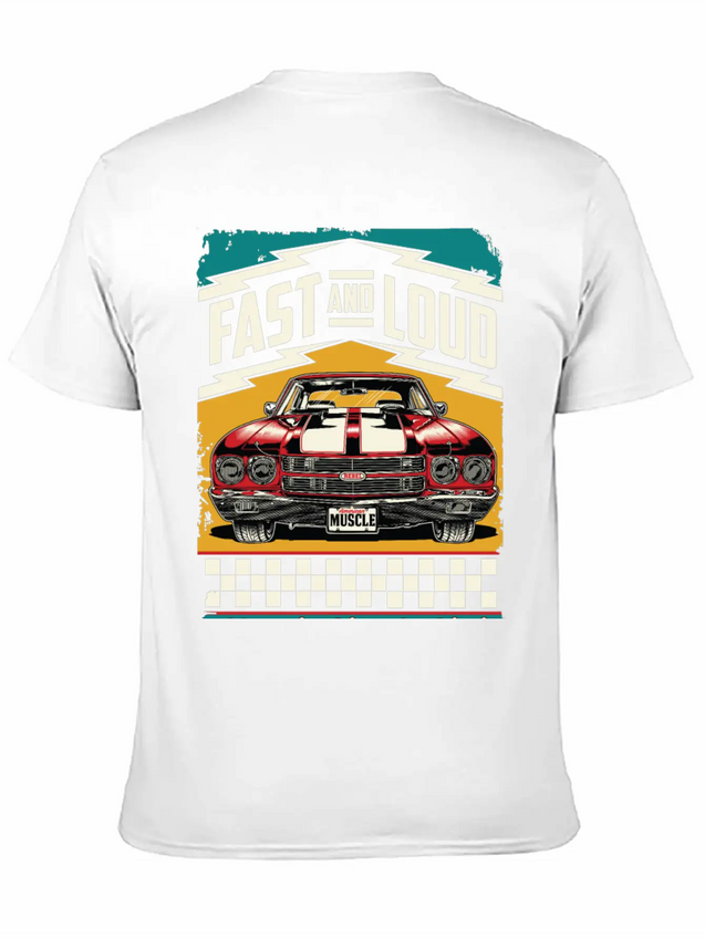 Muscle Classic Club - Classic Muscle Car Lightweight Cotton T-Shirt – Daily Comfort Graphic Shirt