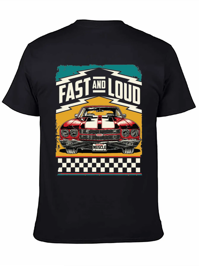 Muscle Classic Club - Classic Muscle Car Lightweight Cotton T-Shirt – Daily Comfort Graphic Shirt