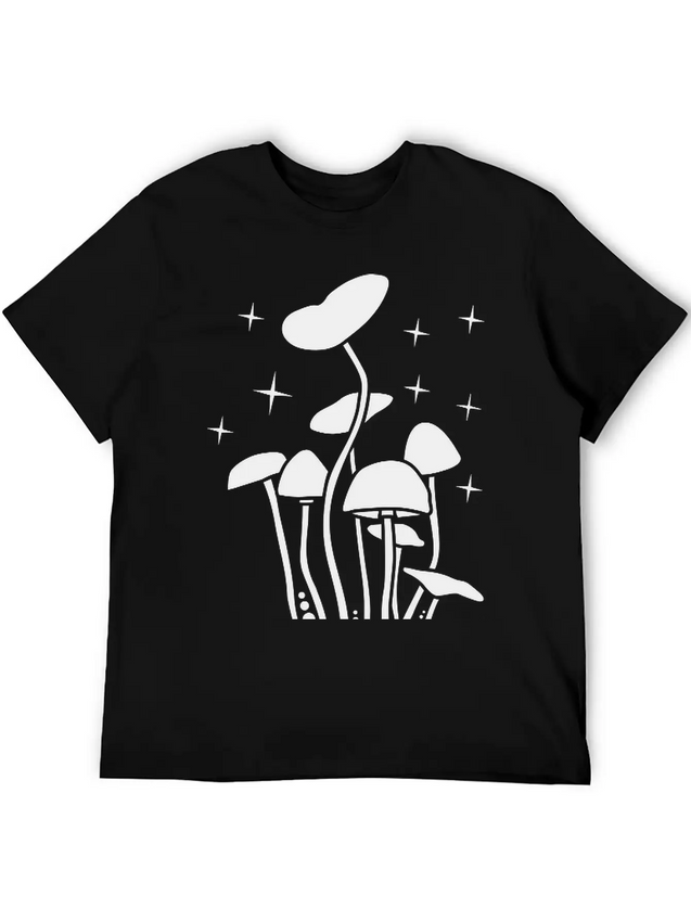 Mushroomswhite Lightweight Cotton T-Shirt – Daily Comfort Graphic Shirt